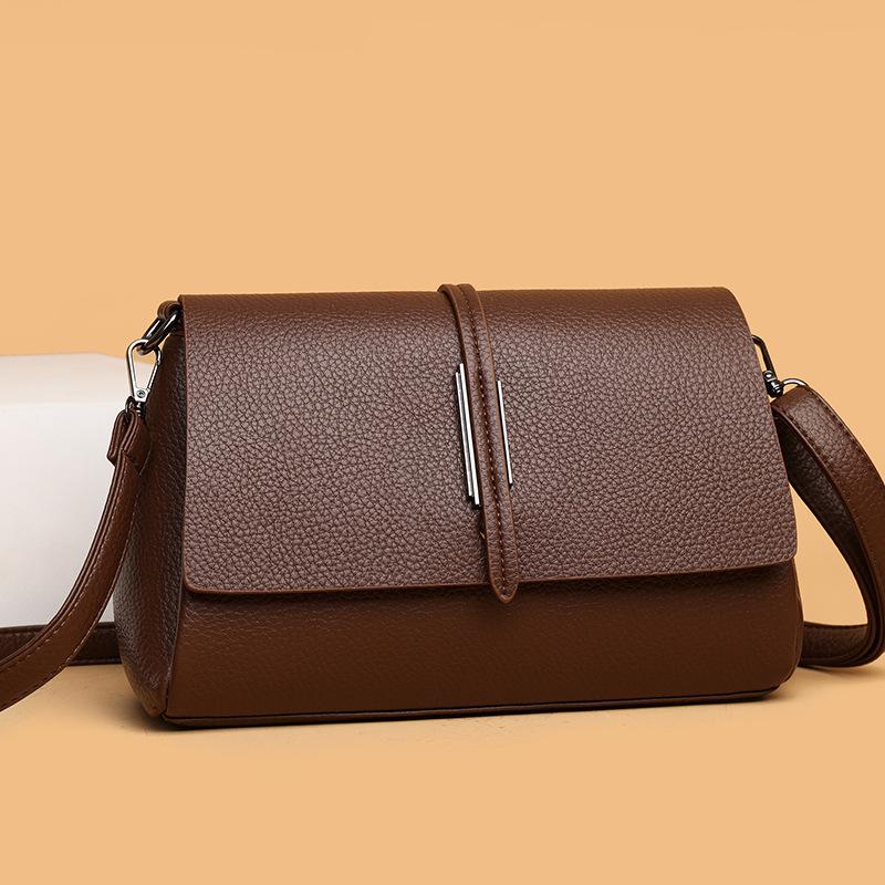 High-end Women's Bag 2026 New Large Capacity Soft Leather Casual Fashi Shoulder Bag Crossbody Small Square Bag