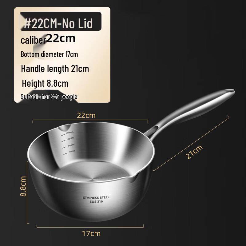 Zhishi 316 Stainless Steel Yukihira Pot