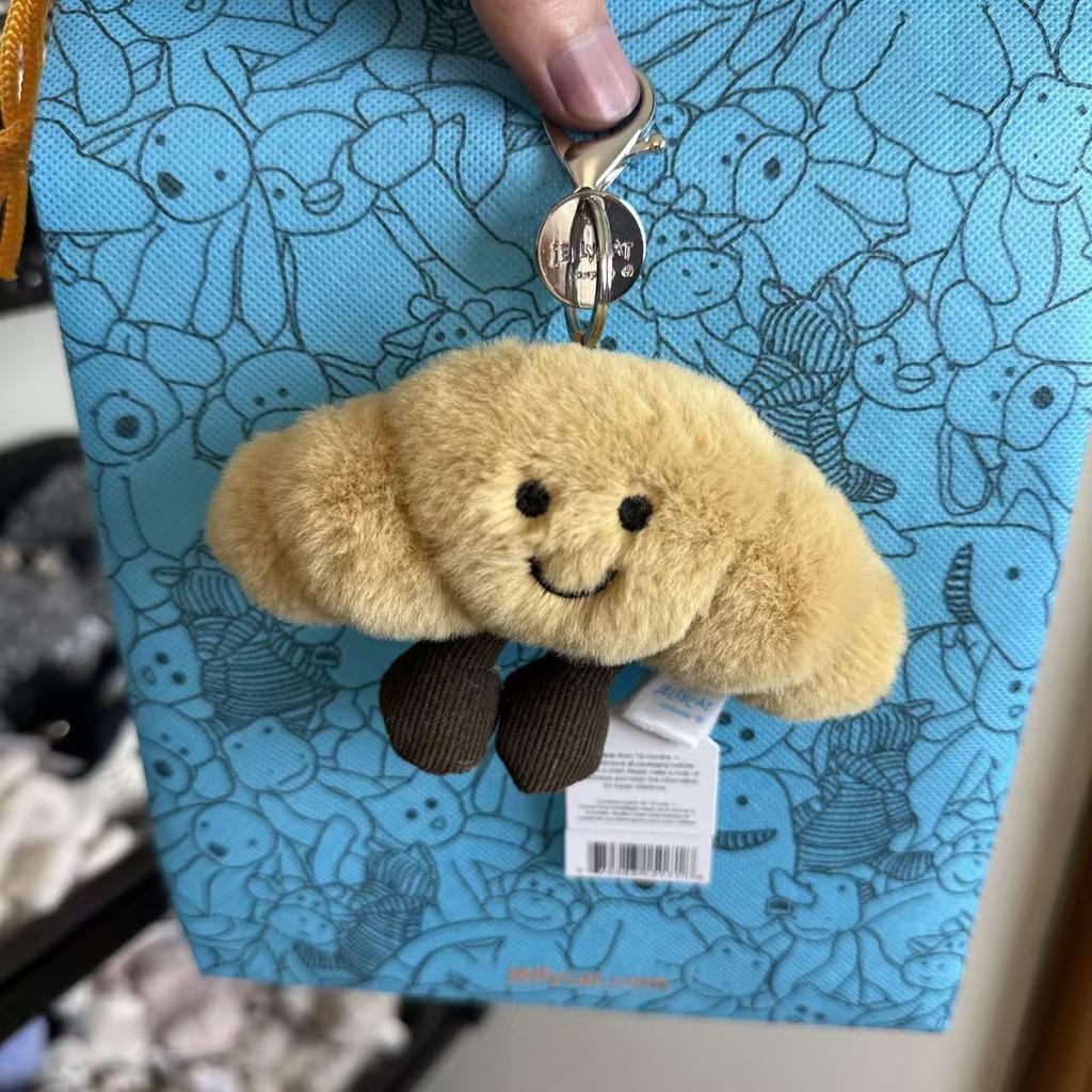 plush cotton cat candy two-color lovely soft two-color keychain croissant plush keychain Cherry plush keychain plush