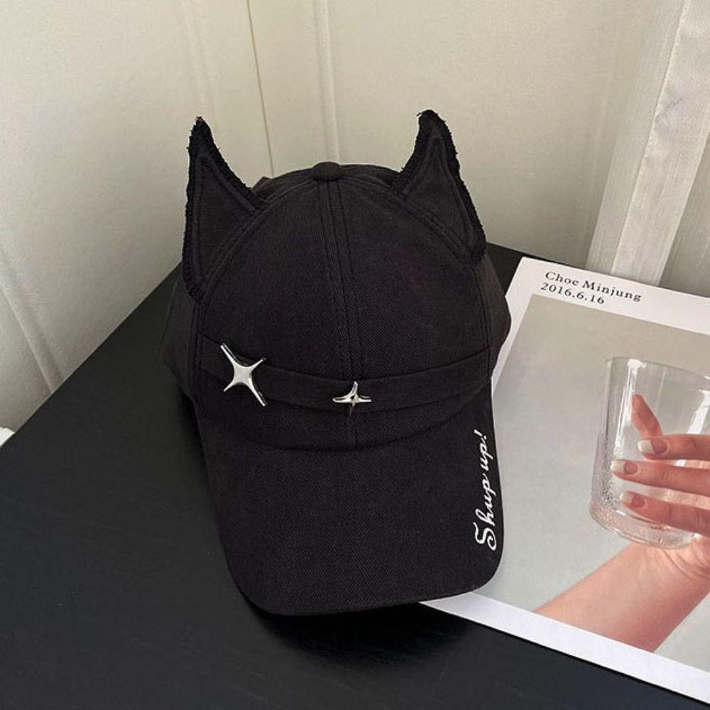 Cotton Baseball Caps Fox Ear Peaked Cap Unisex Sunscreen Hat  Spring Autumn