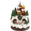 Music Box Light up Christmas Decoration Resin Craft Toy Tabletop Ornament for Holiday Indoor