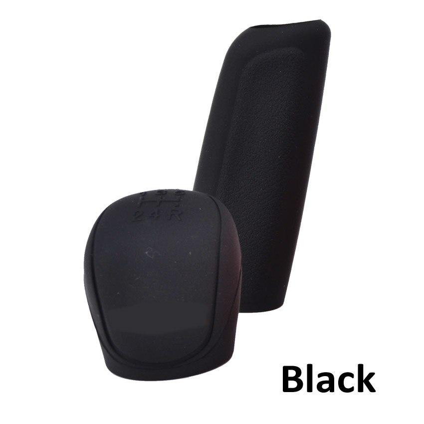 2pcs/set Car Auto Manual Silicone Shift Gear Head Knob Cover Handbrake Hand Brake Covers Sleeve Case Skin Protector Car Styling