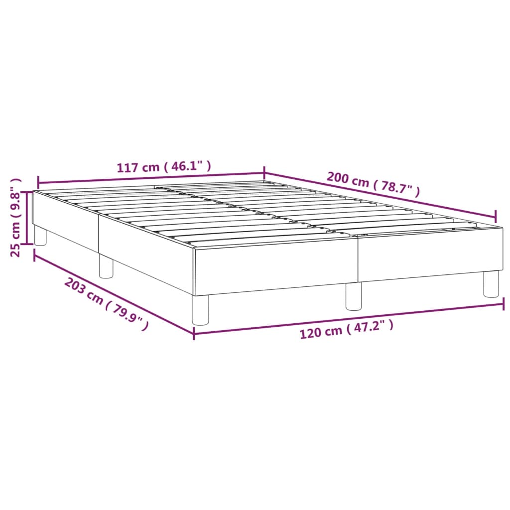 Box Spring Bed Frame Dark Brown 120 x 200 cm Fabric