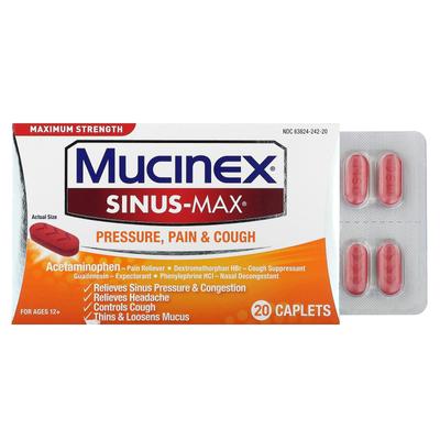 Sinus-Max, Basınç Giderici, Ağrı ve Öksürük, 12 Yaş ve Üzeri, 20 Tablet