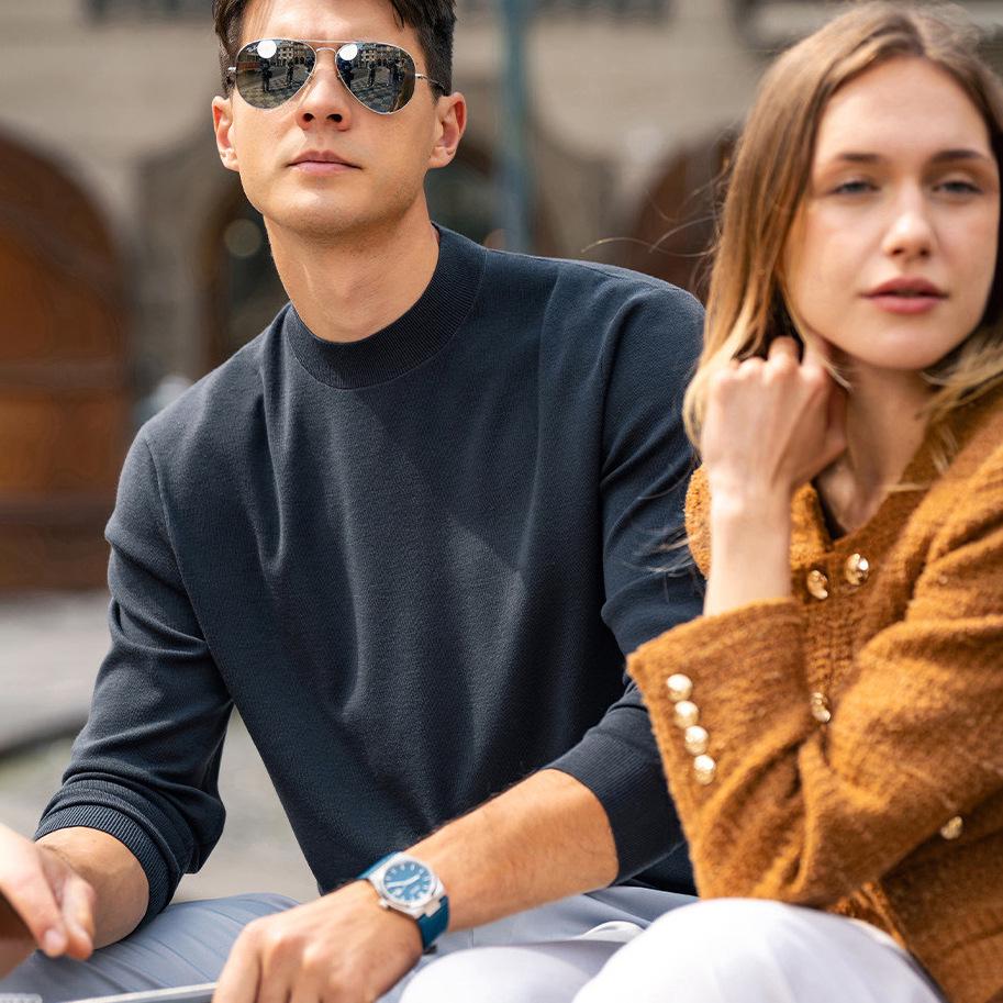 Men's Thickened Wool Sweater, Machine Washable, Solid Color - W9310 (Autumn/Winter)
