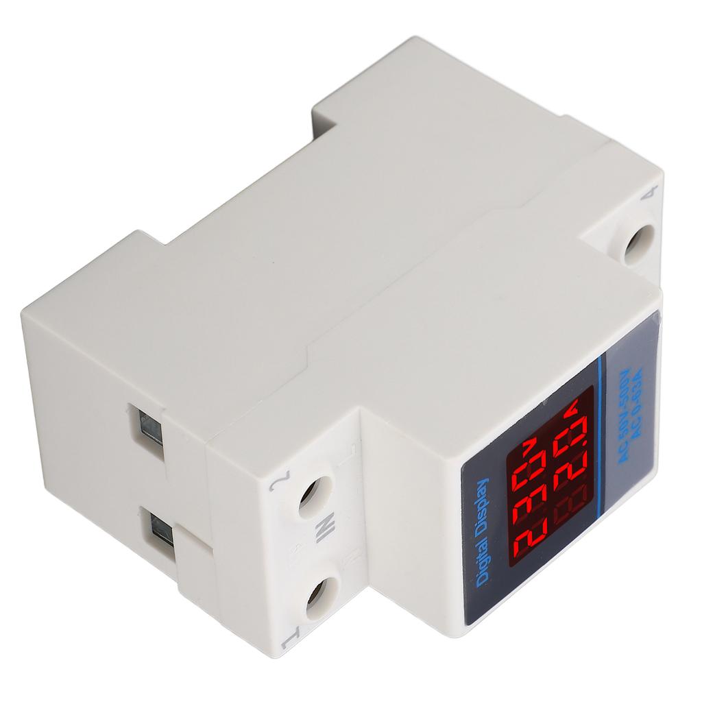 Voltage Current Meter Din Rail Double Display Display Monitor Single Phase Household with