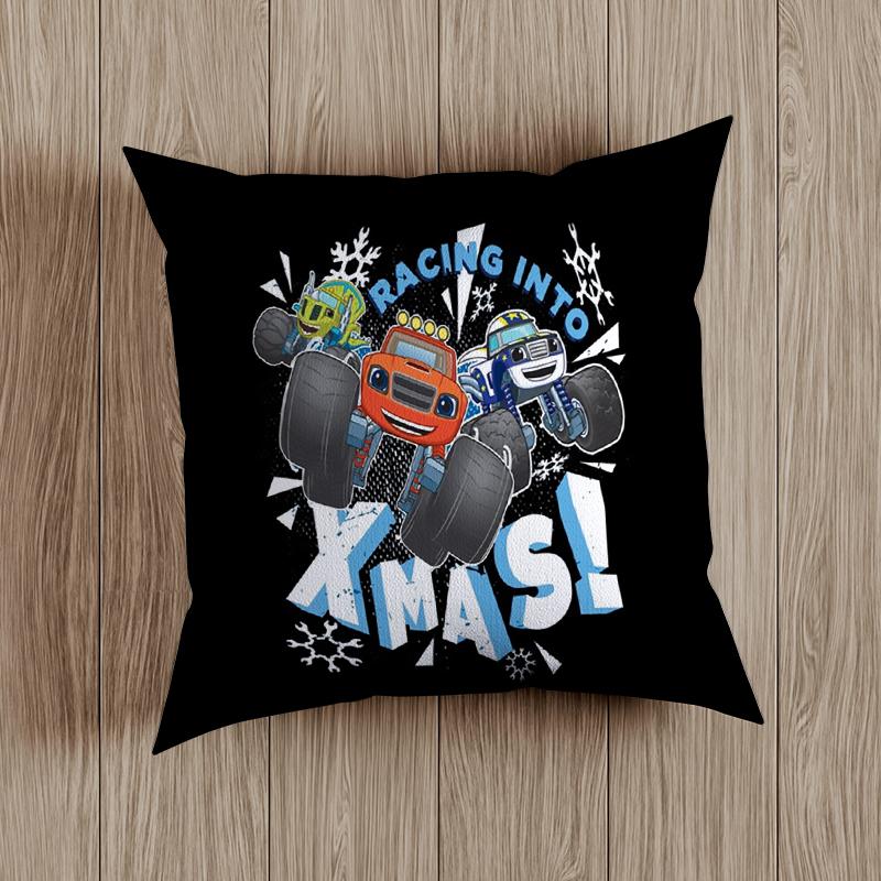 Blaze Monster Machines Pillow Case Blaze Cars Cartoon Kids Children Russian Crusher Truck Vehicles Bedroom Decorate Cushion Covers 45cm