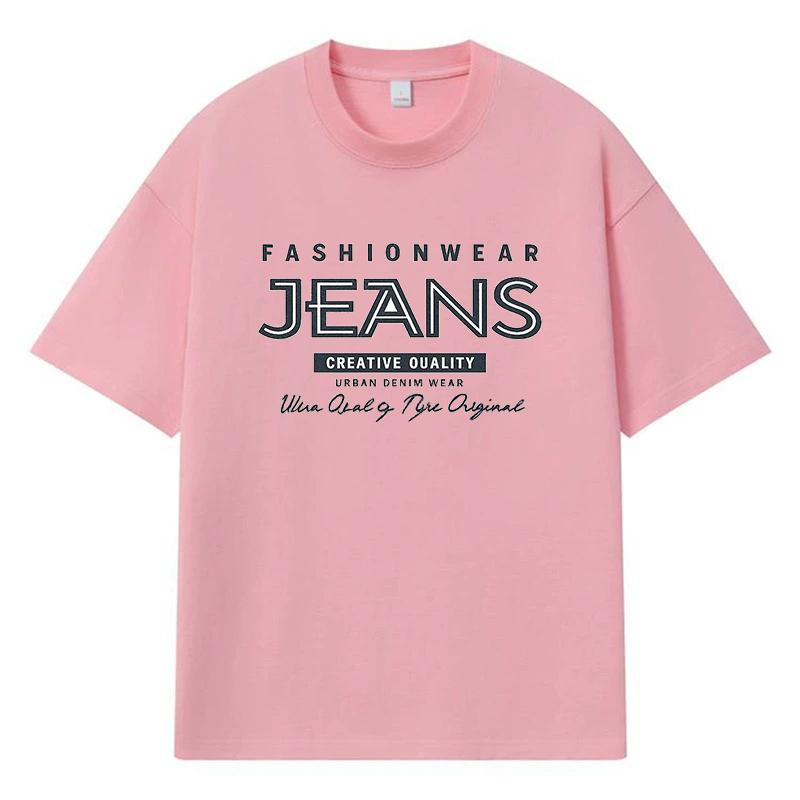2026 Fashionwear Jeans Printed Graphic Street Trend Y2k Harajuku 100% Cotton T Shirt Casual Oversized Men's T-shirt