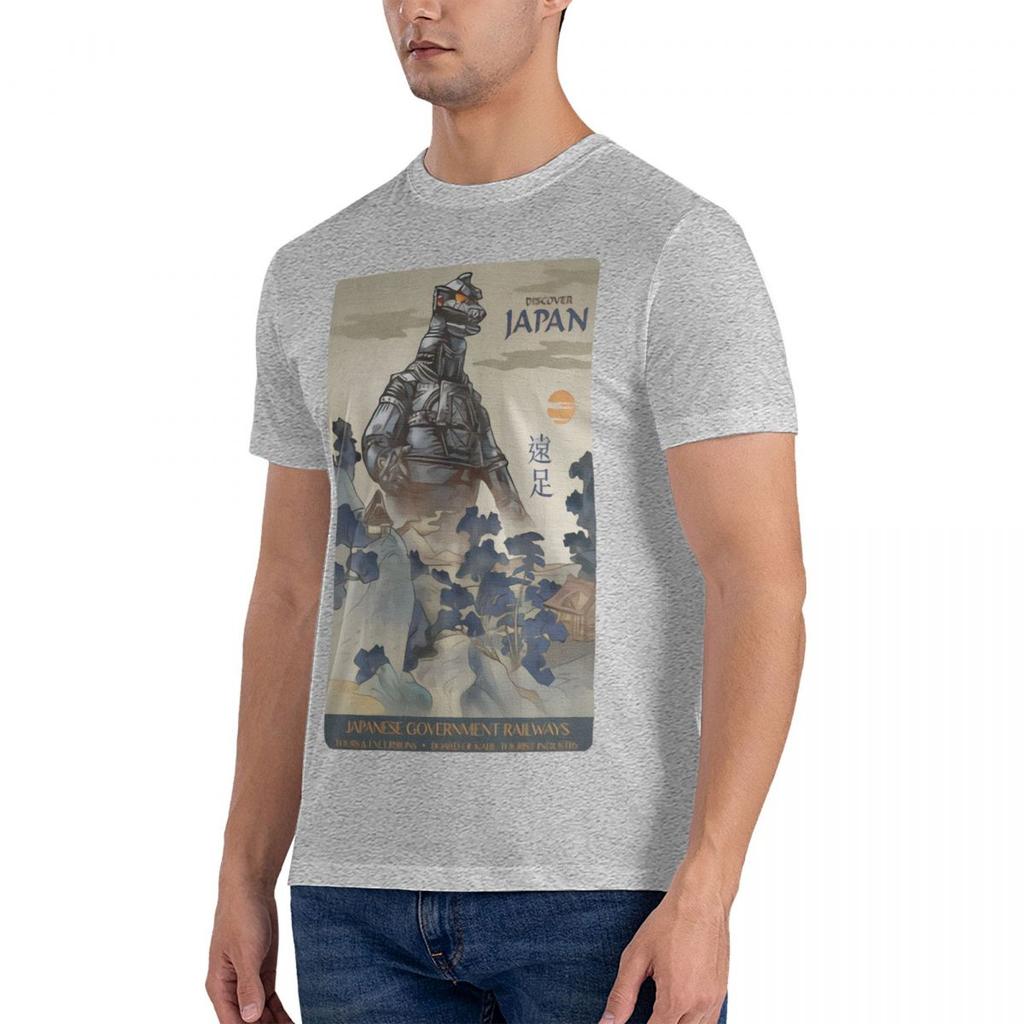 Mechagodzillaed Discover Japan Godzillaed Men's Over Size T-shirt Fashion Casual Short Sleeve Vintage Women Y2K Shirts