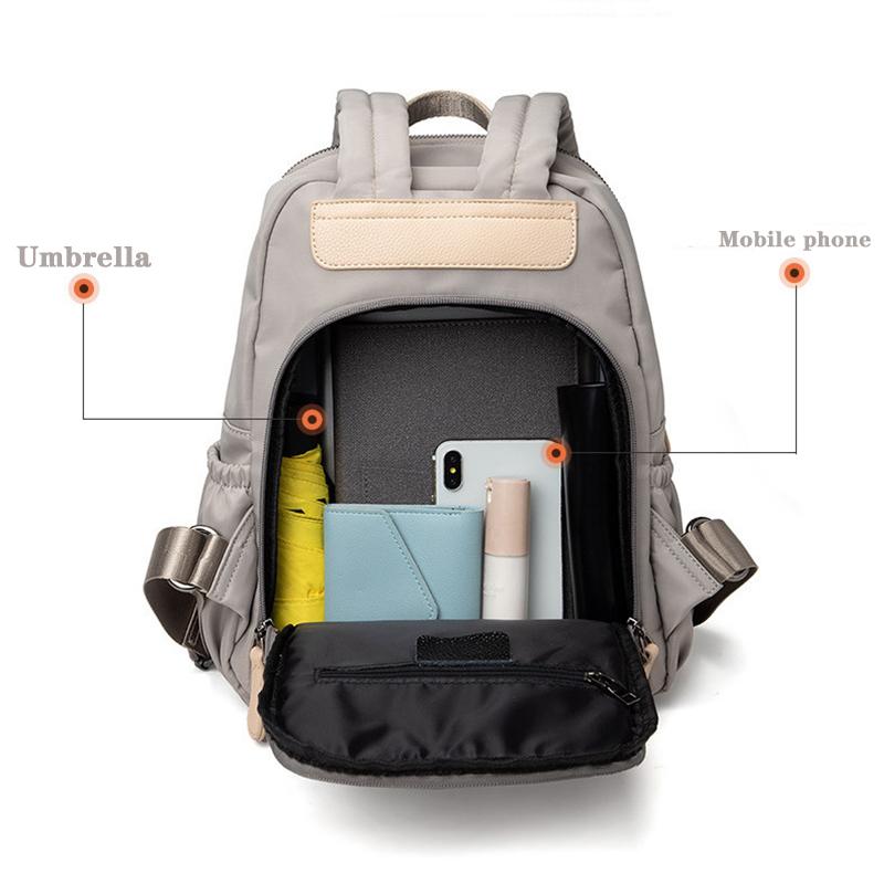 Vanntett nylon ryggsekk Mote kvinner Skulderveske Ungdom Vitality Style Multifunksjonell reise skoleveske