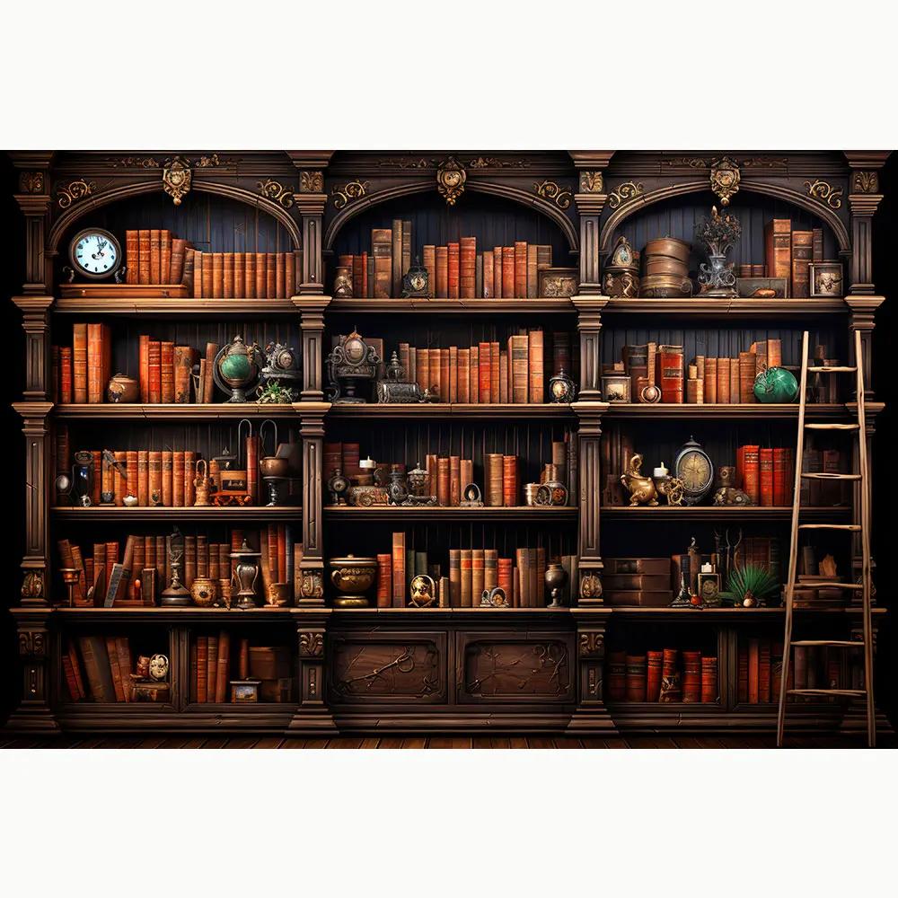 

VIKAMA Gothic Vintage Library Tapestry European Classical Study Art Dark Style Living Room Room Decoration 74x94cm(29x37in)