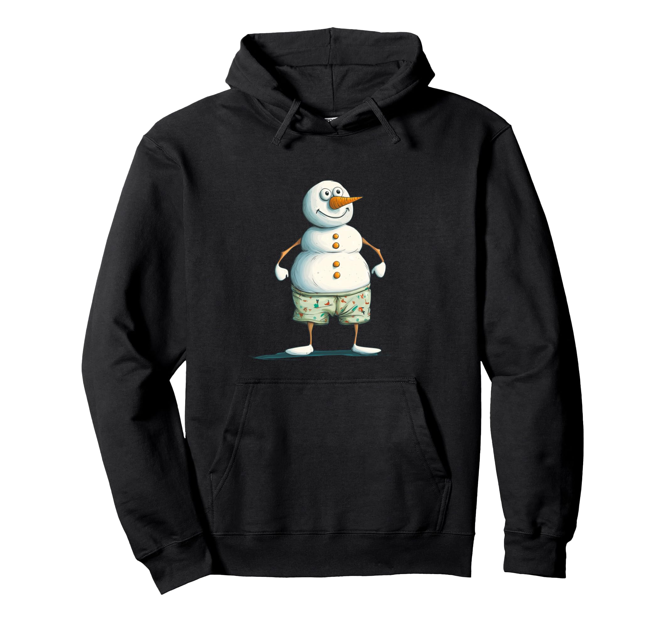 

Funny summer snowman hoodies for men and women clothes, shorts, чорний