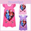 Charming New Kids Flying Sleeve Dress Descendants 4 Halloween Girl's Nightgown With Milk Silk Fabric Ideal For Summer Wear