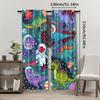 Set Of 2 Cartoon Dinosaur Space Adventure Curtains Polyester Drapes Bedroom Living Room Study Machine Blackout Made Window Treatment
