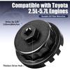 Oil Filter Wrench For Toyota, Lexus, Camry,Oil Filter Removal Tool For Runner, Tundra, Tacoma 2.5-5.7L Engine 64Mm 14 Flutes, Black Oil Filter Tool