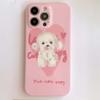 Pink Puppy Dog Imd Phone Case For Iphone 13 12 Promax 11 14 Pro Max Soft Silicone Shockproof Back Cover Capa Cover