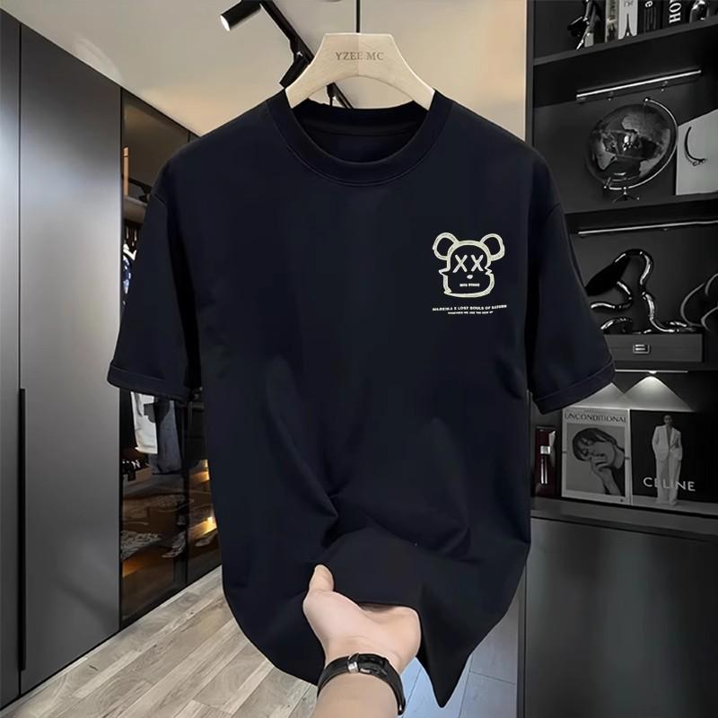 Trendy Brand Short-Sleeved Pure Cotton Men'S Printed T-Shirt Trendy Men'S And Women'S Versatile Round Neck T-Shirt Men'S