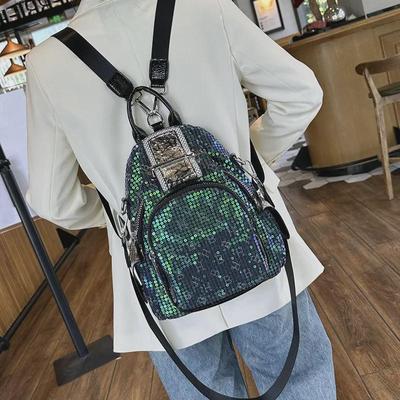 2023 Women's Versatile Western-Style Sequined Backpack – Trendy, Multi-Purpose, Small Size, Broad Strap Messenger Bag