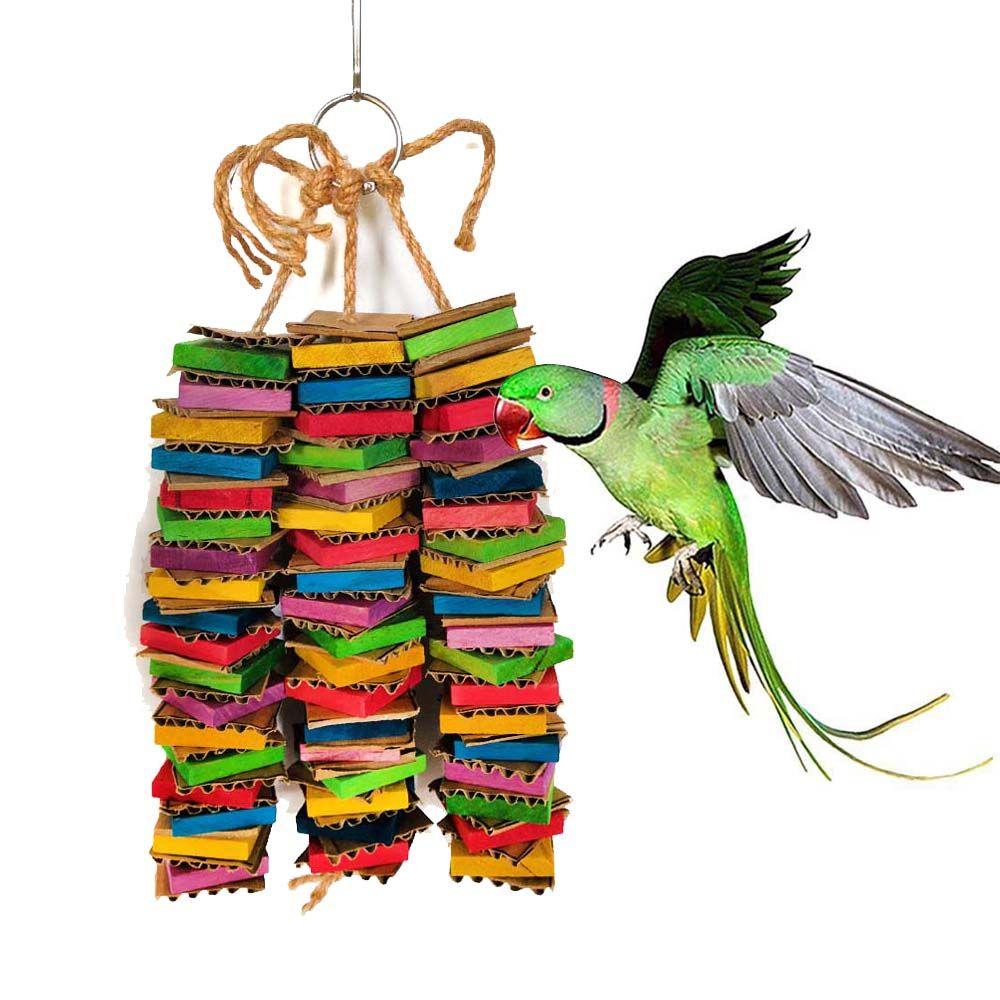 Parrots Block Knots Swing Bird Supplies Parrot Chewing Toy Wooden Block Bite Toys Parrot Toys