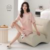 1011 new pajamas with chest pads women's summer pure cotton thin short-sleeved shorts cotton cartoon loungewear