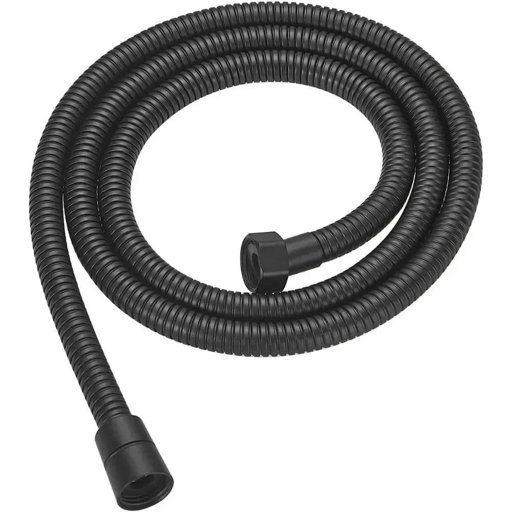 New Extendable Garden Hose 1.5/2M Black SUS304 Flexible Shower Pipe Bathroom Extension Water Pull Accessories Pipes Hoses Home