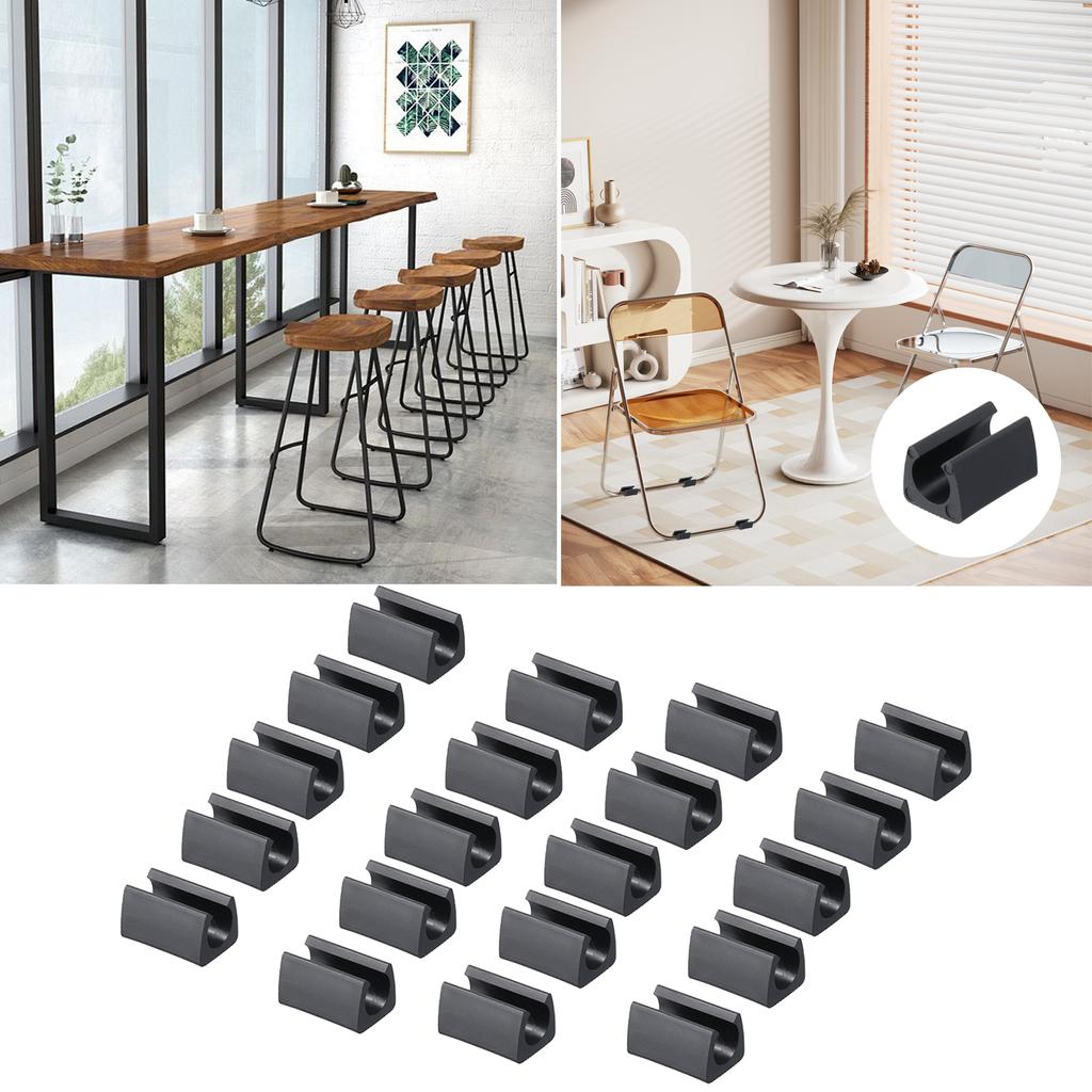 20/40 Pack Chair Leg Caps U-Shaped Tube Sleeve Tube Clamp Floor Protectors Plastic for Foot Covers on Most Furnitures