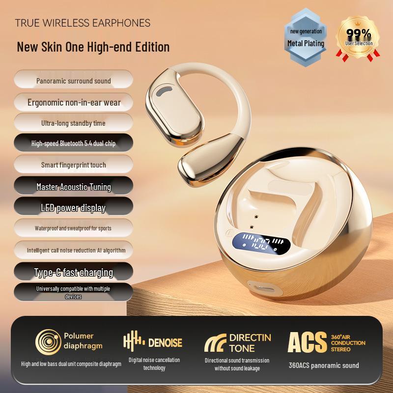 

M76 Open-Ear Wireless Bluetooth Earhook Headphones: Comfortable, Long-Lasting Battery, Ideal for Sports