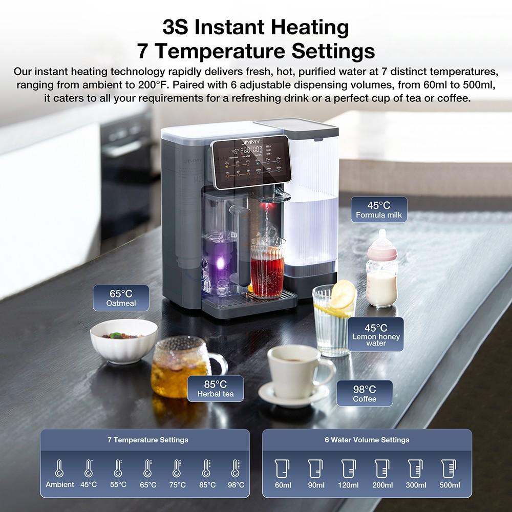 Oczyszczacz wody JIMMY R9 7-etapowa filtracja RO Natychmiastowa gorąca woda Sterylizacja UV Zbiornik 5L Ogrzewanie 2200W