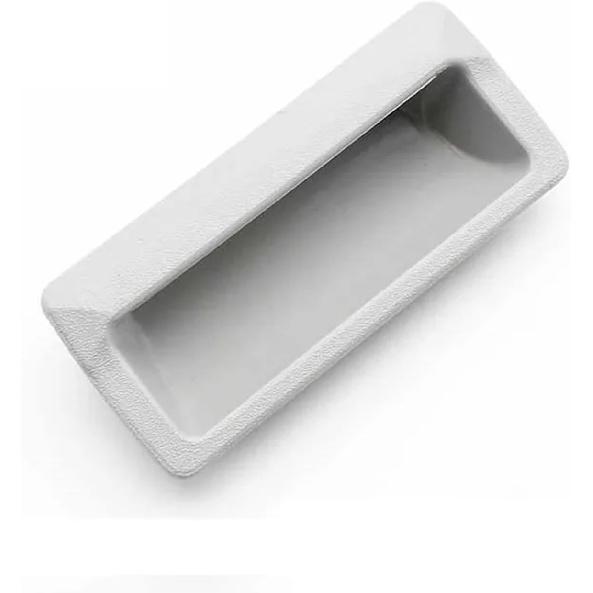 Large Plastic Concealed Handle Iron Concealed Handle Filing Cabinet Door Handle Steel Cabinet Door Locker Handle 1Pcs(Black T 2.0MM)