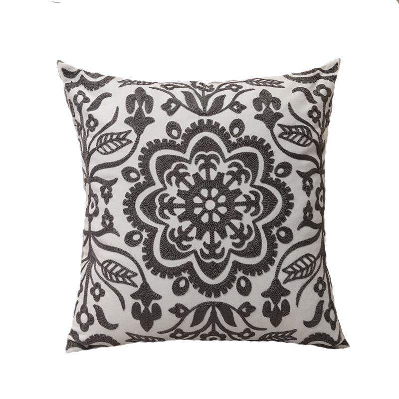 Nordic Minimalist Geometric Embroidered Pillow Cover for Sofa, Office, or Bedroom.