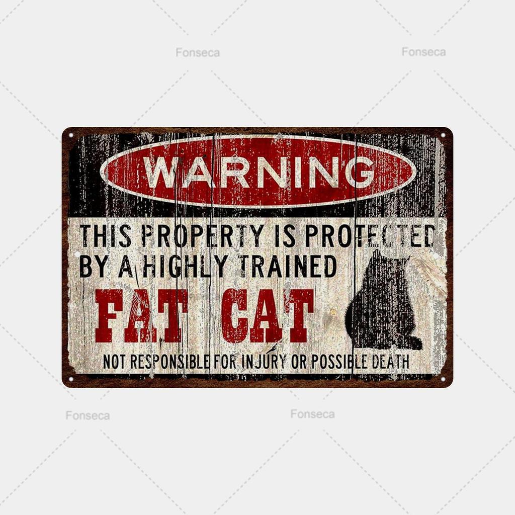 Vintage Tin Attention Animal Warning Signs Metal Sign Plaque Metal Public Retro Wall Decor Garden Park Wild Cave Metal Poster