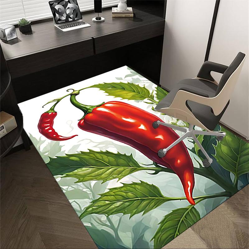 

1PC pepper plant Non-Slip Floor Carpet Compatible for Office&Living Room&Bedroom&Dining room - Flat-Weave Machine-W226 60cm by 90cm