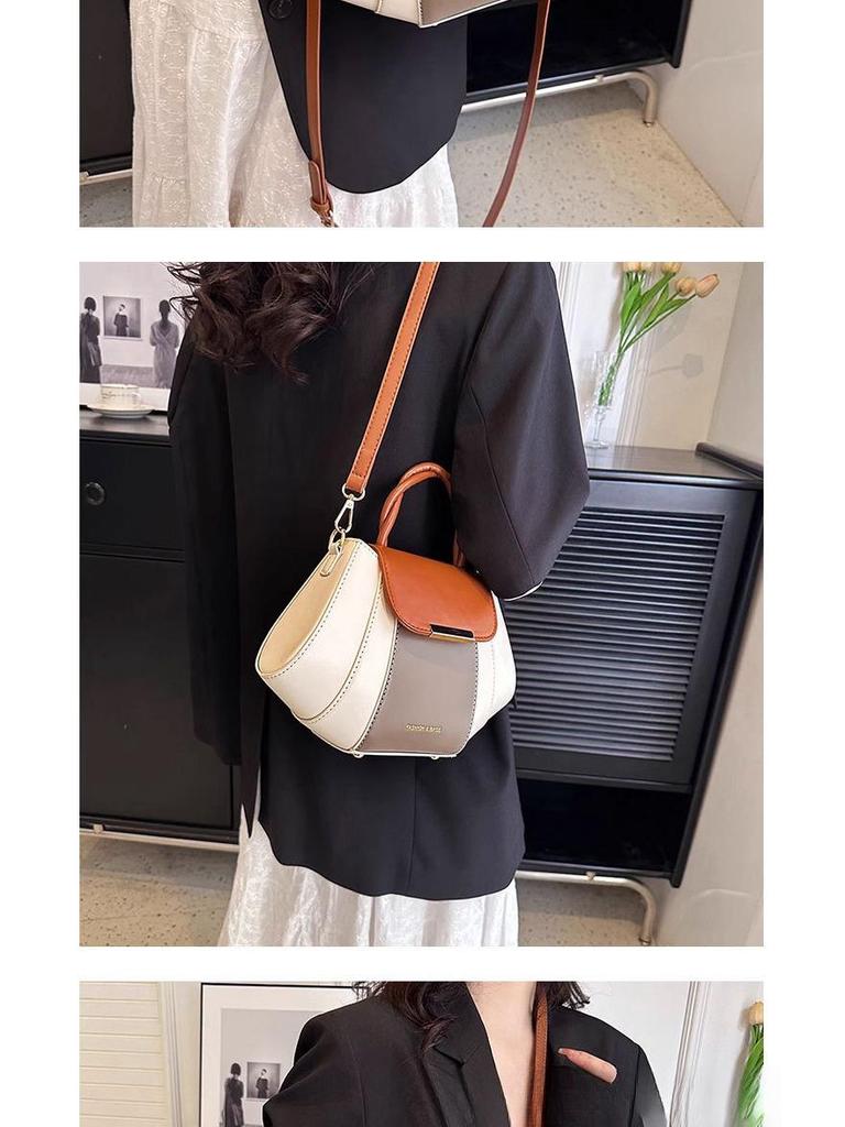 Color Block Handheld Bag for Women - Spring/Summer 2025: Versatile High-End Small Square Shoulder Bag with Niche Design.