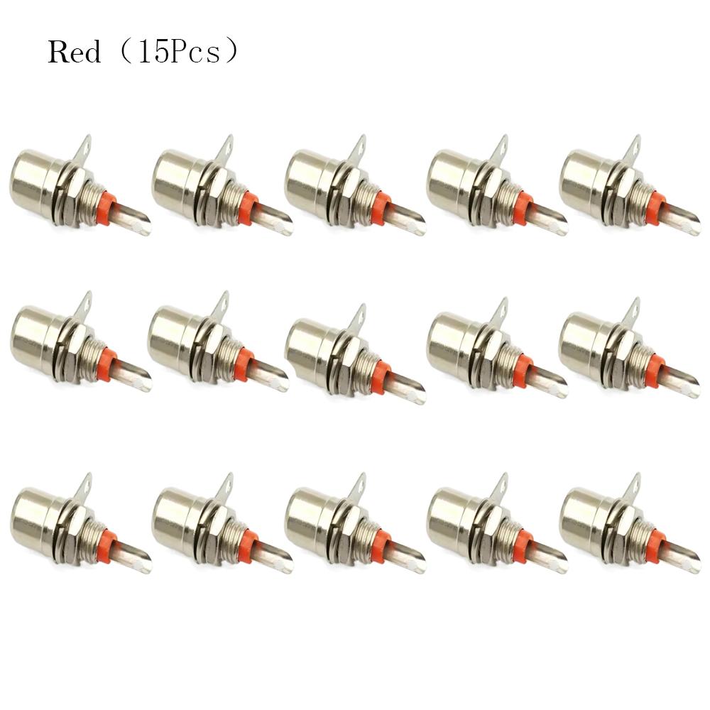 15 Pcs Nickel Plating RCA Panel Mount Connector RCA Panel Mount Audio Socket Plug Connector