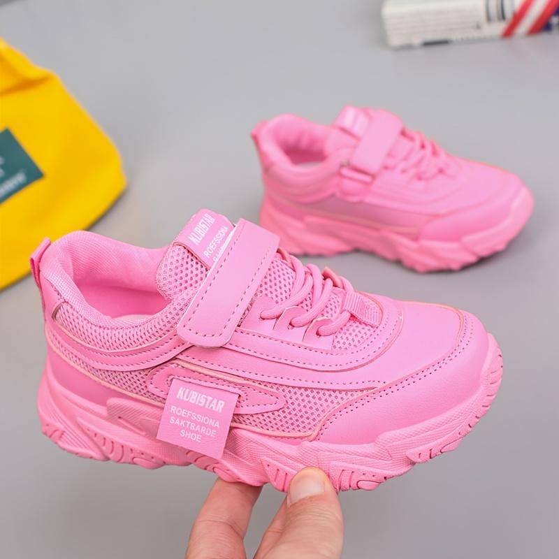 Trendy Low Top Mesh Sneakers For Girls, Breathable Lightweight Anti Slip Trendy Sneakers With Hook And Loop Fastener