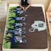 NY Giants Printed Flannel Blanket, soft throw for bedroom sofa, washable, fan merchandise, great gift.