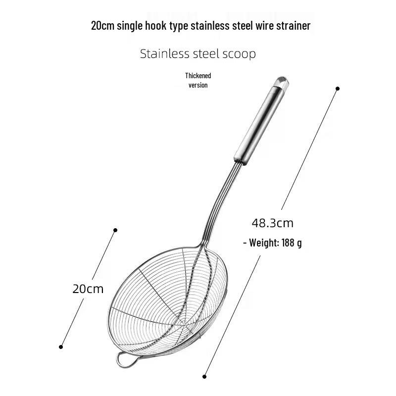 Large 304 Stainless Steel Skimmer for Dumplings, Hot Pot, Noodles, and Oil Frying.