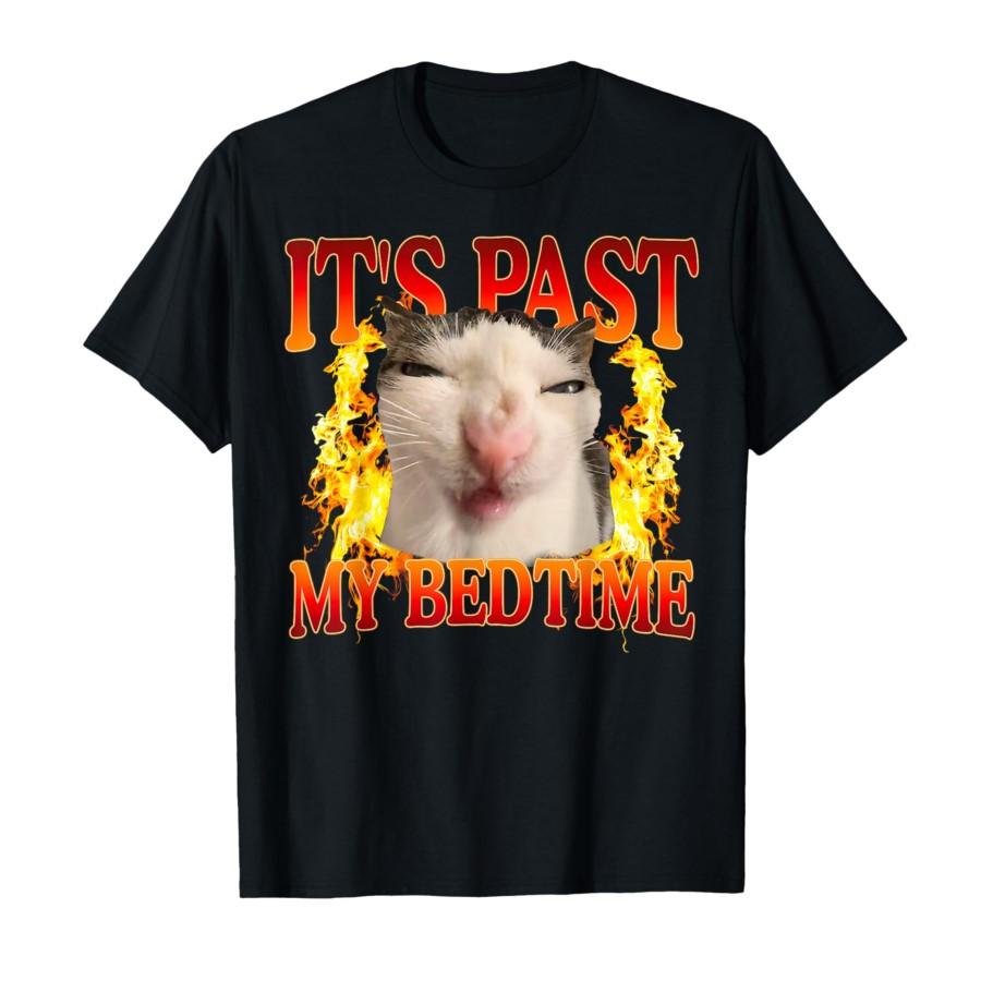 

Funny Cat Meme It s Past My Bedtime Humor T-shirt For Men Women 100% Cotton T Shirts Short Sleeve Tops 0119-1 - Men s Summer ... S разноцветный