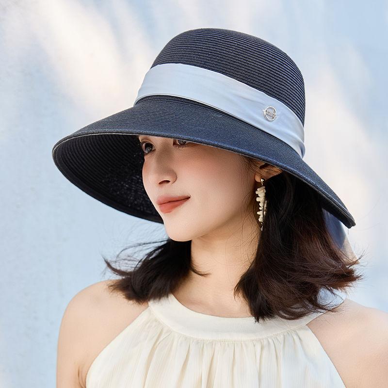 

Праздничная соломенная шляпа, женская летняя шляпа от солнца, пляжная шляпа для путешествий на море, шляпа от солнца one size