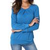 Women's  Long-Sleeved  Pleated Casual Stretch Tunic Top Shirts Spring