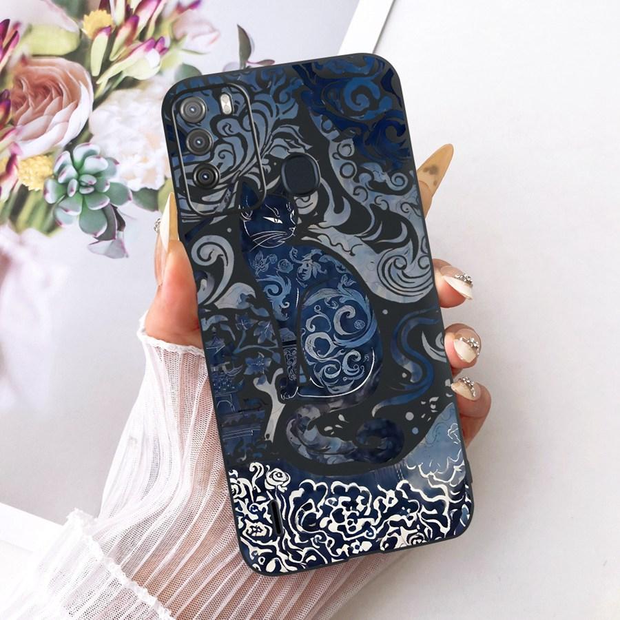 Case for Itel Vision 1 Pro Matte Soft Silicone Black butterfly  Shockproof Phone Bags For ItelS16 S 16 Vision1pro  Back Covers