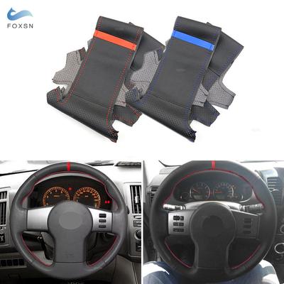 Styling auta Perforovaný Mikrovlákno Kůže Kryt Volantu Ozdoba Pro Nissan Frontier Pathfinder III Xterra Navara 2005 -