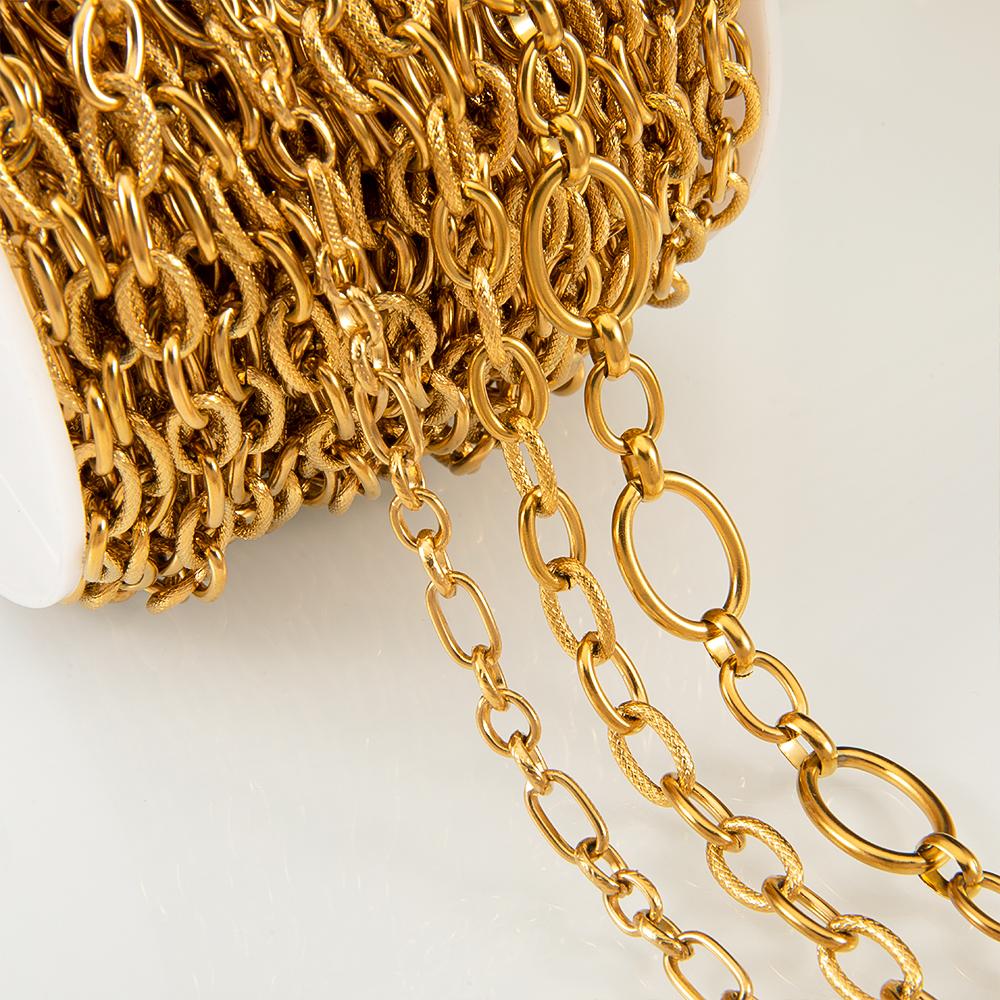 1 Meter Stainless Steel Large Heavy Chunky Hip Hop Punk Link Gold Color Chains DIY Jewelry Materials Handmade Necklace Bracelet