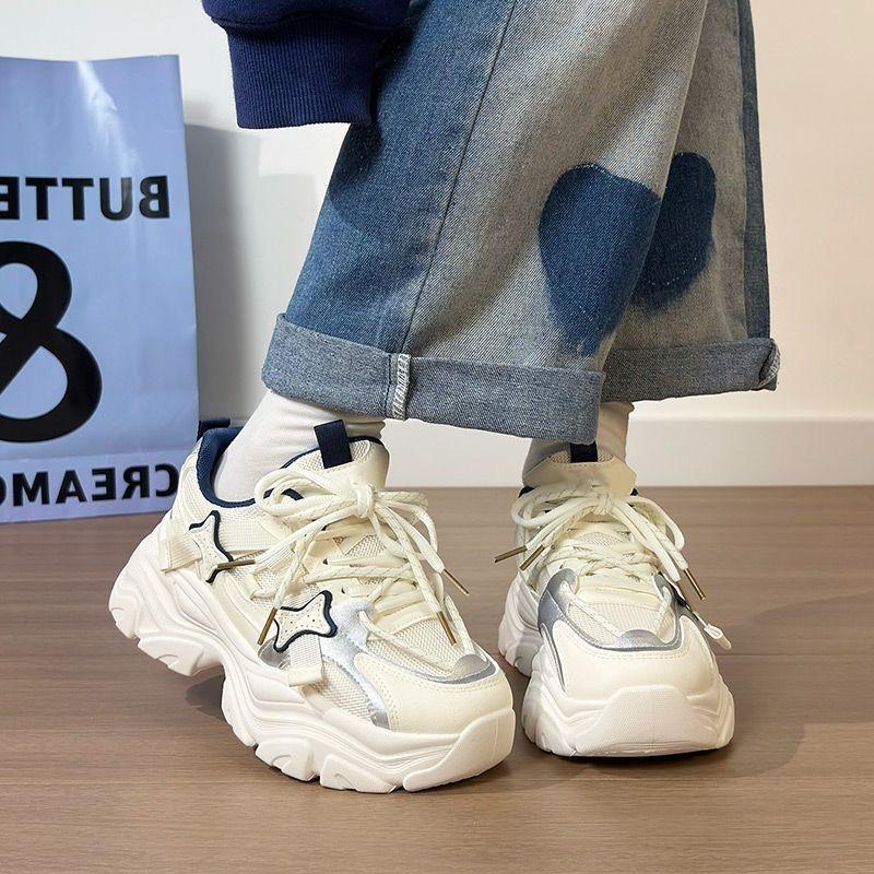 Internet celebrity popular sports shoes women breathable 2025 autumn new commuter versatile platform fashion dad shoes ins tide