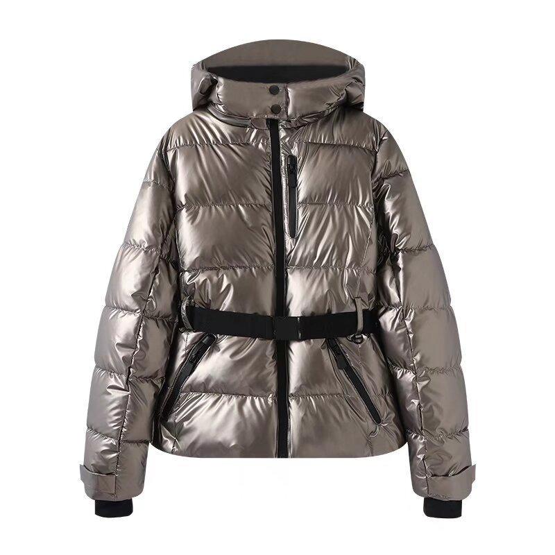Women's autumn and winter new multi-color ski series tunic hooded cotton jacket