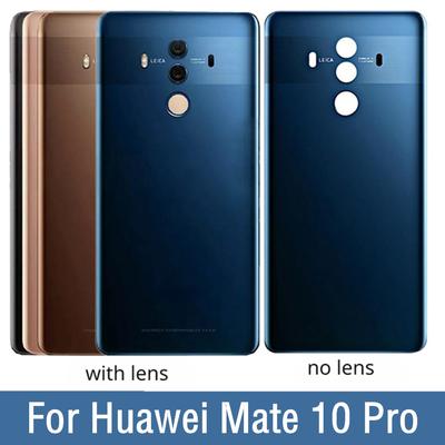 Vidro traseiro para Huawei Mate 10 Pro Tampa traseira da bateria Substituição do painel da caixa da porta traseira com lente da câmera