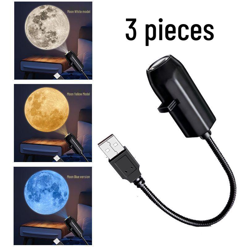 Creative Starry Sky Night Light: Earth and Moon USB Projection Atmosphere Light.