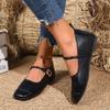 Women Flats Shoes Square Toe Comfortable Soft Sneakers Women Elegant Classic Retro Flat Loafers Designer Mary Jane Shoes Women