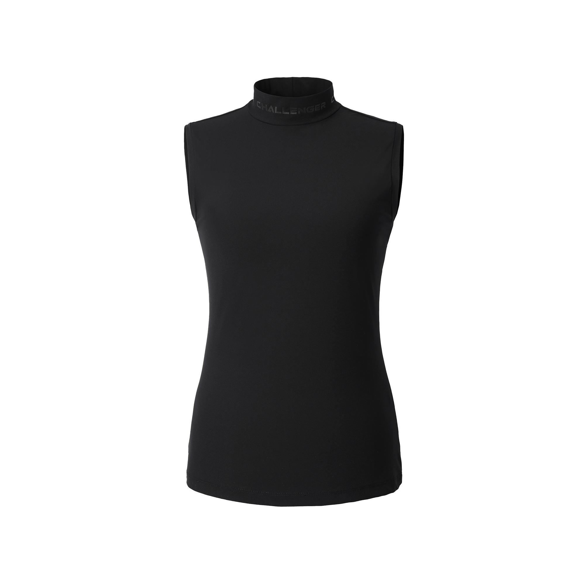 Challenger Uv Protection Women S Mock Neck Sleeveless Base Layer Black Bk/Xs