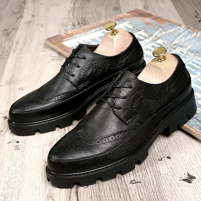 

Fashion American Fashion Men Loafers Black Platform Light Comfortable High-end Leather Shoes Gentleman Social Shoes Size 38-44 Men Shoes 44